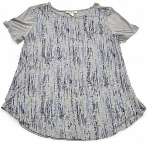 Dana Buchman Abstract Brushstroke Top | Grey & Navy Blue | Size M | EUC
